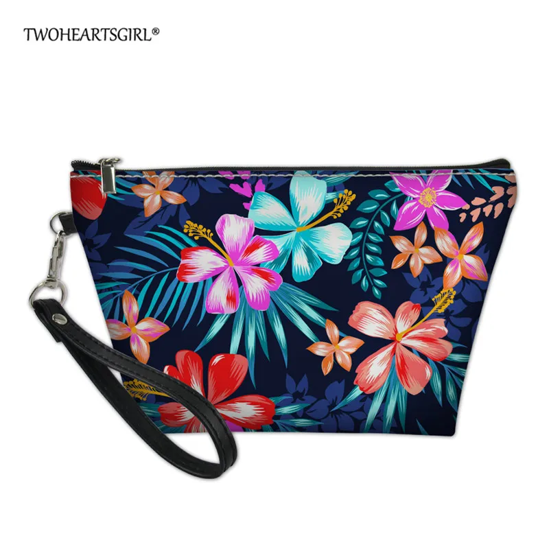 Twoheartsgirl Hibiscus косметичка дорожный кейс для косметики для женщин на молнии Макияж банный Органайзер сумка для хранения туалетные принадлежности, мытье красоты