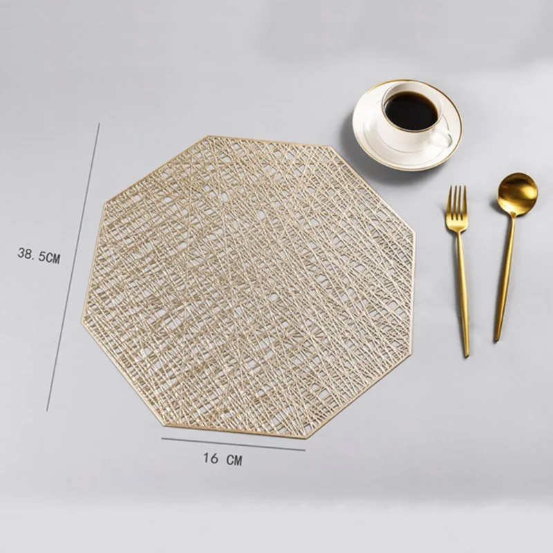 Creative PVC Placemat For Dinner Table Plastic Round Hollow Heat-insulated Pad Waterproof Non Slip Mats Home Decoration 1pcs zh1