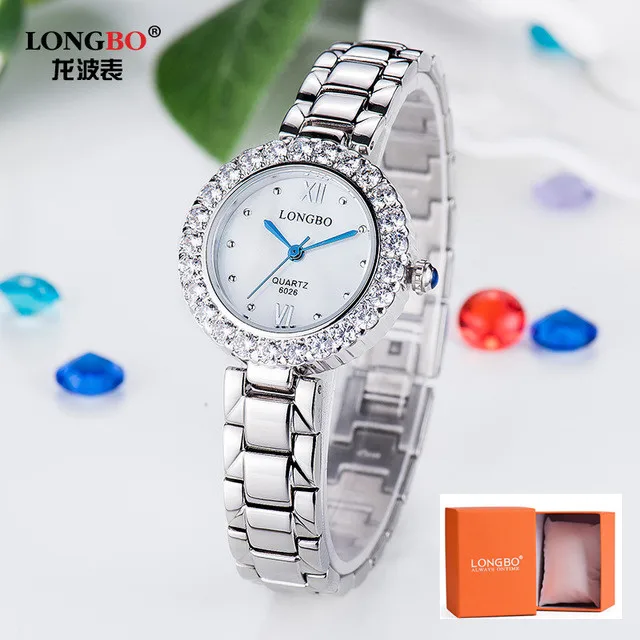 silver Женские часы Longbo Роскошные брендовые модные кварцевые часы золотые женские наручные часы женские Hodinky часы Reloj Mujer+ коробка - Цвет: silver