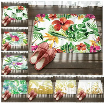 

Welcome Floor Mats Doormat Tropical Plants Printed Kitchen Bathroom Rugs House Carpet for Living Room Anti-Slip Tapete Rug