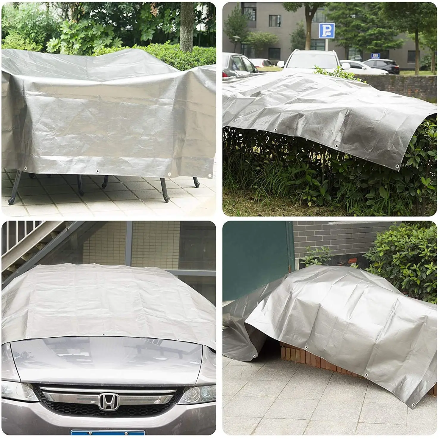 Heavy Duty Waterproof Tarp Sheet Cover with Eyelets-UV Block Waterproof Rain Cover for Garden Trampoline Wood Car Camping