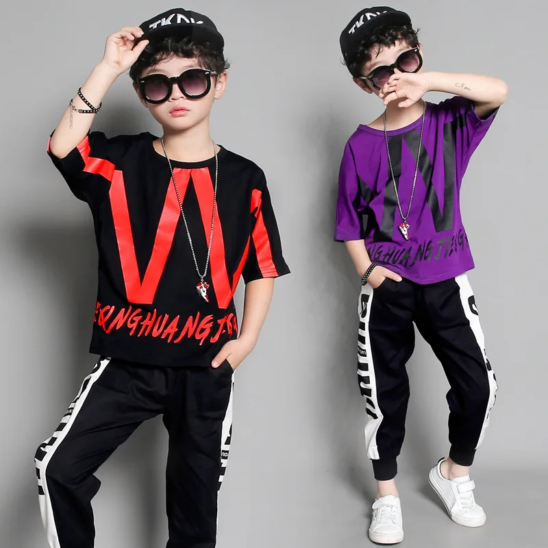 

Korean-style BOY'S Summer Wear Set 2019 New Style Summer Childrenswear Big Boy Loose Short Sleeve Two-Piece Set Hip Hop Fashion