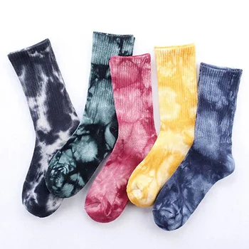 

Men Unisex Novelty Colorful Tie-dyeing Skateboard Socks.Cotton Harajuku Hiphop Socks Ethnic Couple Sock
