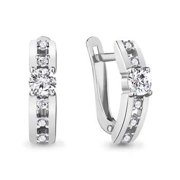 

AQUAMARINE earrings with cubic zirconia, silver 925
