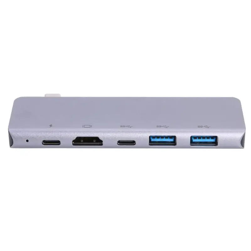5 в 1 usb type C концентратор USB-C до 4K HDMI usb type-C адаптер 5 портов алюминиевый сплав корпус сплиттер для ПК ноутбук