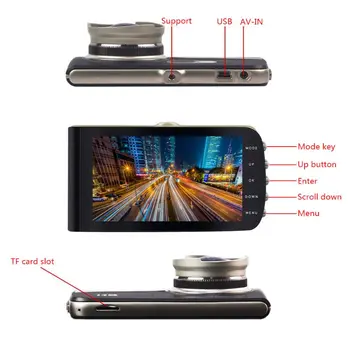 

Hot 1 Set 4.0 Inch Car DVR Camera Full HD 1080P Night Vision Vehicle Video Driving Recorder Wide Angle Car Dash Cam Rear View Ca