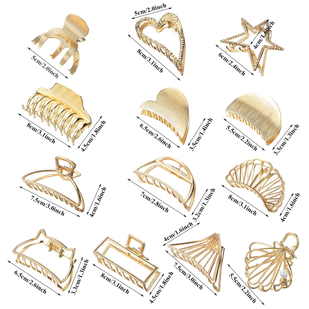 1 шт., женские металлические заколки для волос, простые модные геометрические заколки-крабы для девочек, заколки для макияжа, заколки для волос, аксессуары для волос