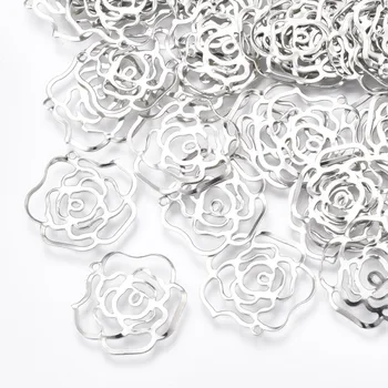 

5000pcs Small Rose Iron Pendants Charms Computer Beaded Patch for Jewelry Making DIY Bracelet Necklace Nickel Free 15.5x16x0.5mm