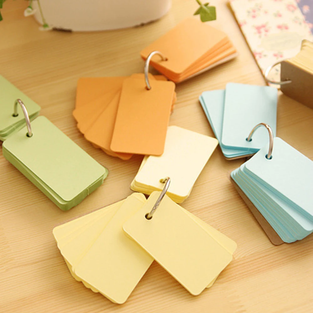 1Pc 230 Sheets Creatives Binder Memo Pads Ring Kraft Paper Sticky Notes Card School Stationery Office School Supplies For Kids