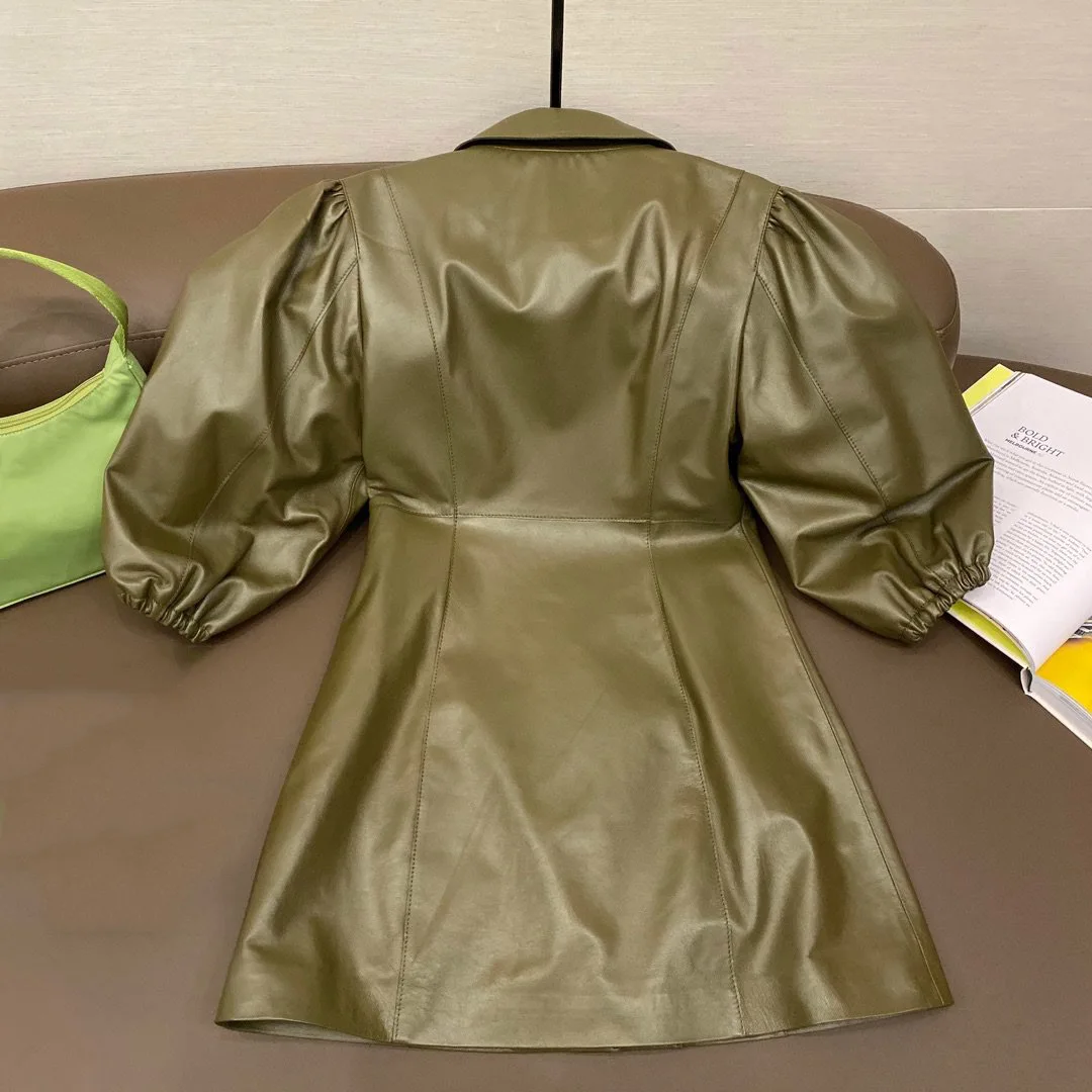 Новые женские высококачественные модные фонарики рукава однотонный лацкан куртка 1007