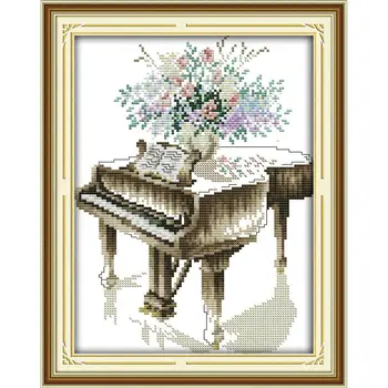 

Joy Sunday Grand piano Counted Cross Stitch Kits 11&14CTDIY Cross Stitch Embroidery Kits Needlework for Home Decor Handmade Gift