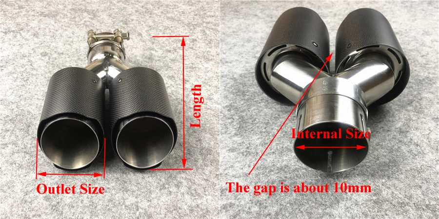 1 шт. Akrapovic глянцевый/матовый карбоновый выхлопной двойной наконечник автомобильный глушитель двойные трубы для выхлопной системы Двойные наконечники автомобильные аксессуары