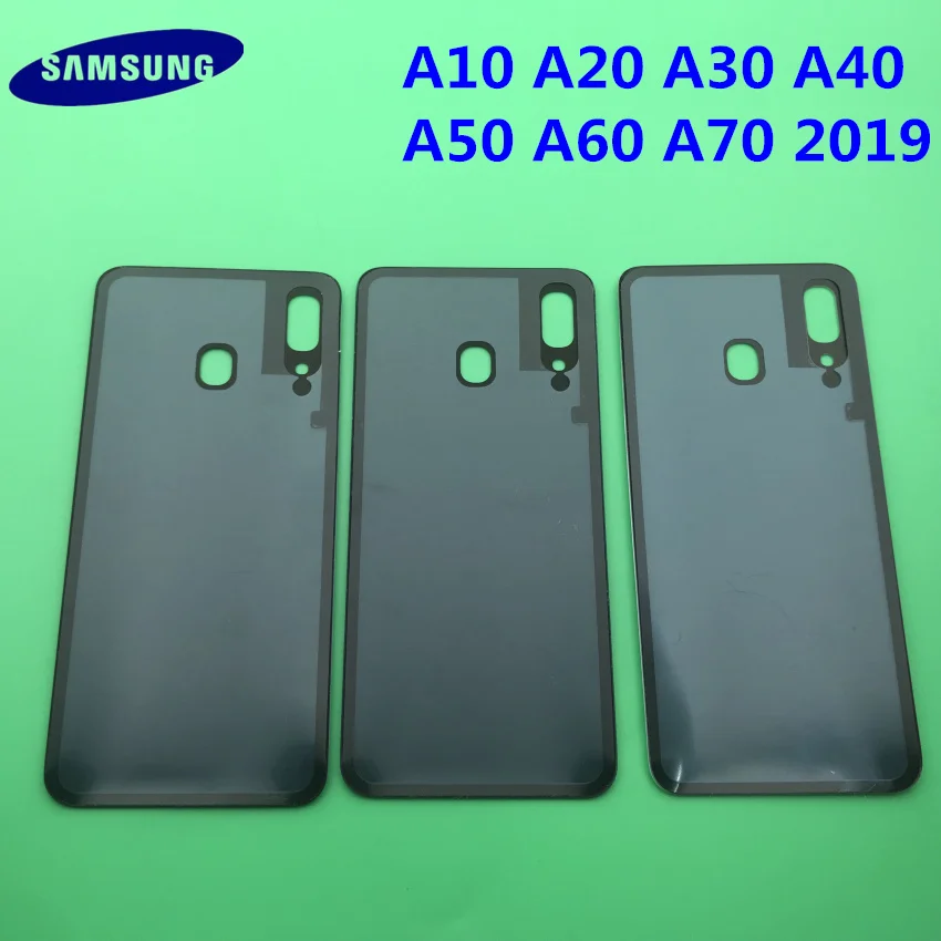 Для samsung Galaxy A10 A20 A30 A40 A50 A60 A70 оригинальная задняя крышка батарейного отсека задняя дверь корпус стеклянная панель Запасная часть