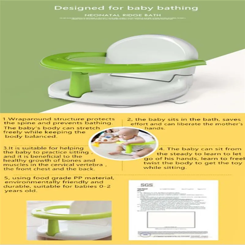 Baby shower seat Multifunctional Baby Bathtub Circle Baby Folding Non-slip Safety Toy Chair #4S04 (5)