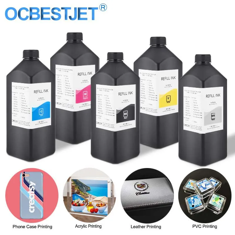 5x1000 мл светодиодные УФ чернила для Epson L800 L805 L1800 1390 1400 4800 4880 7800 7880 9800 DX5 DX7 печатающая