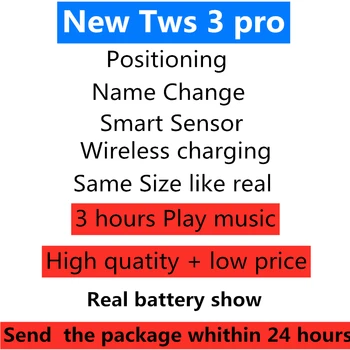 

New Pro TWS Wireless Bluetooth Earphones NO cut off 1:1 tws 3 Earbuds 10D Super Bass PK i99999 Plus i900000 Pro i9000 tws