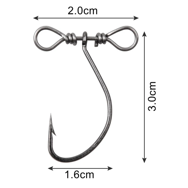 20pcs Drop Shot Hooks In-line Down Shot Jig Rig Wide Gap Worm Bass Fishing  Hook With Swivel Connector For Trout Lure Fishing - Fishhooks - AliExpress