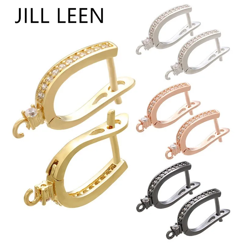 

4 colours handcrafted earrings Classical jewelry material Zircon earring accessories hooks for women diy swinging jewellery earr