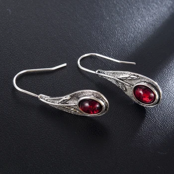 

2020 Vintage Plated Retro Man-made Gems Ear Hook Dangle Drop Leaf Earrings Proposal Bride Wedding Gift Kolczyki Long Earrings