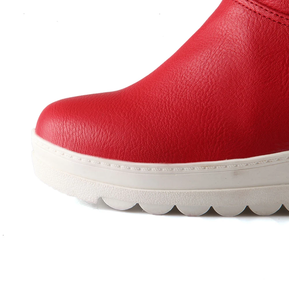 Lapolaka New Arrivals Large Size 30-42 Increasing Heels Metal Decoration Shoes Woman Boots Platform Slip On Winter Boots Women