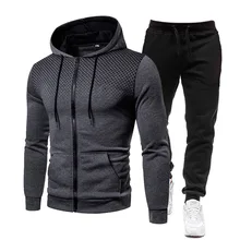 Men's Casual Tracksuit Sets Fashion Men Jacket and Sweatpants Autumn Winter Two Pieces Sportswear Plus Size Clothing for Male