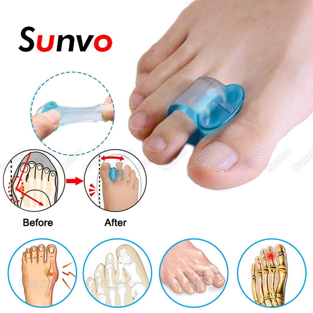 

Silicone Toe Separator Hallux Valgus Corrector Big Toes Orthopedic Bunion Correction Thumb Straightener Adjuster Foot Care Tools