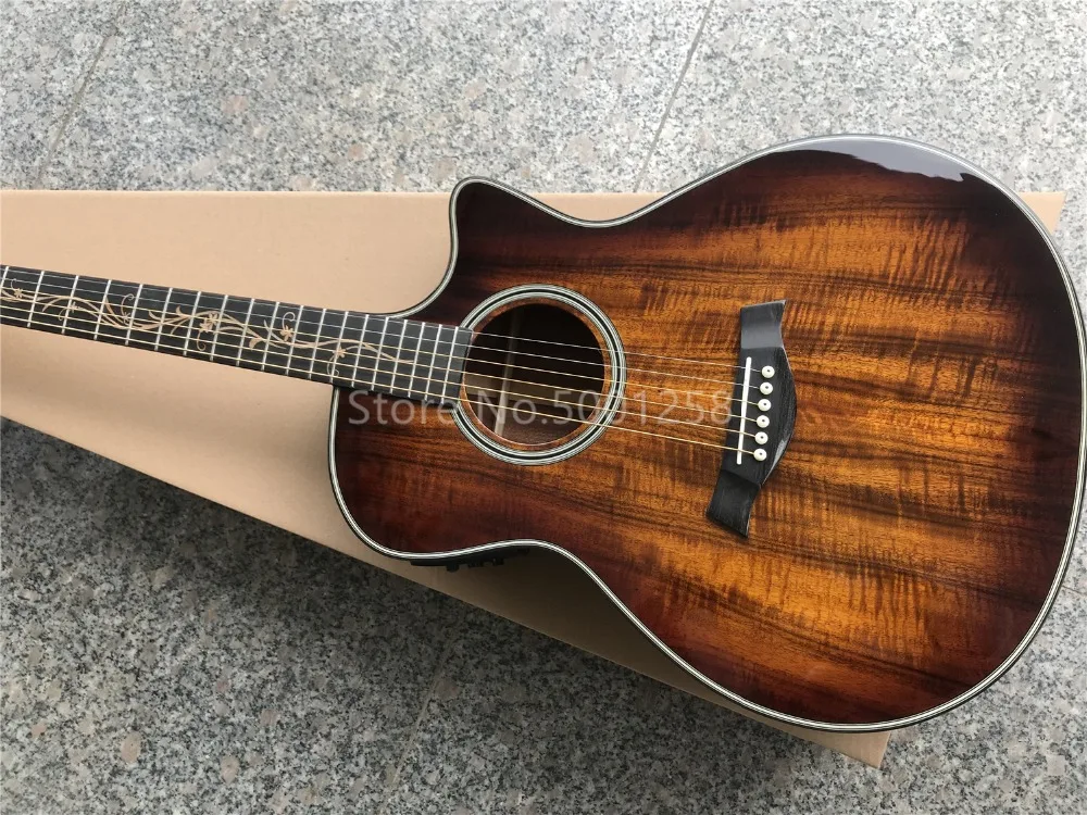 Ebony гриф K24ce Koa Акустическая гитара, 41 дюймов K24 Solid koa электрогитара Акустическая