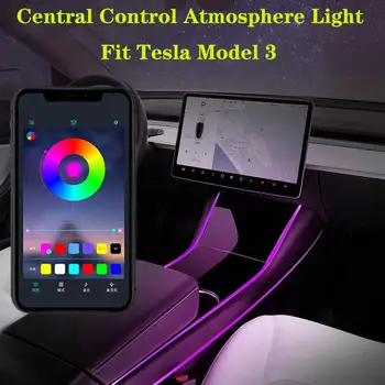 

Car Interior LED Light Strip Atmosphere Light Multi Color LED Light Modification Accessories For Tesla Model 3