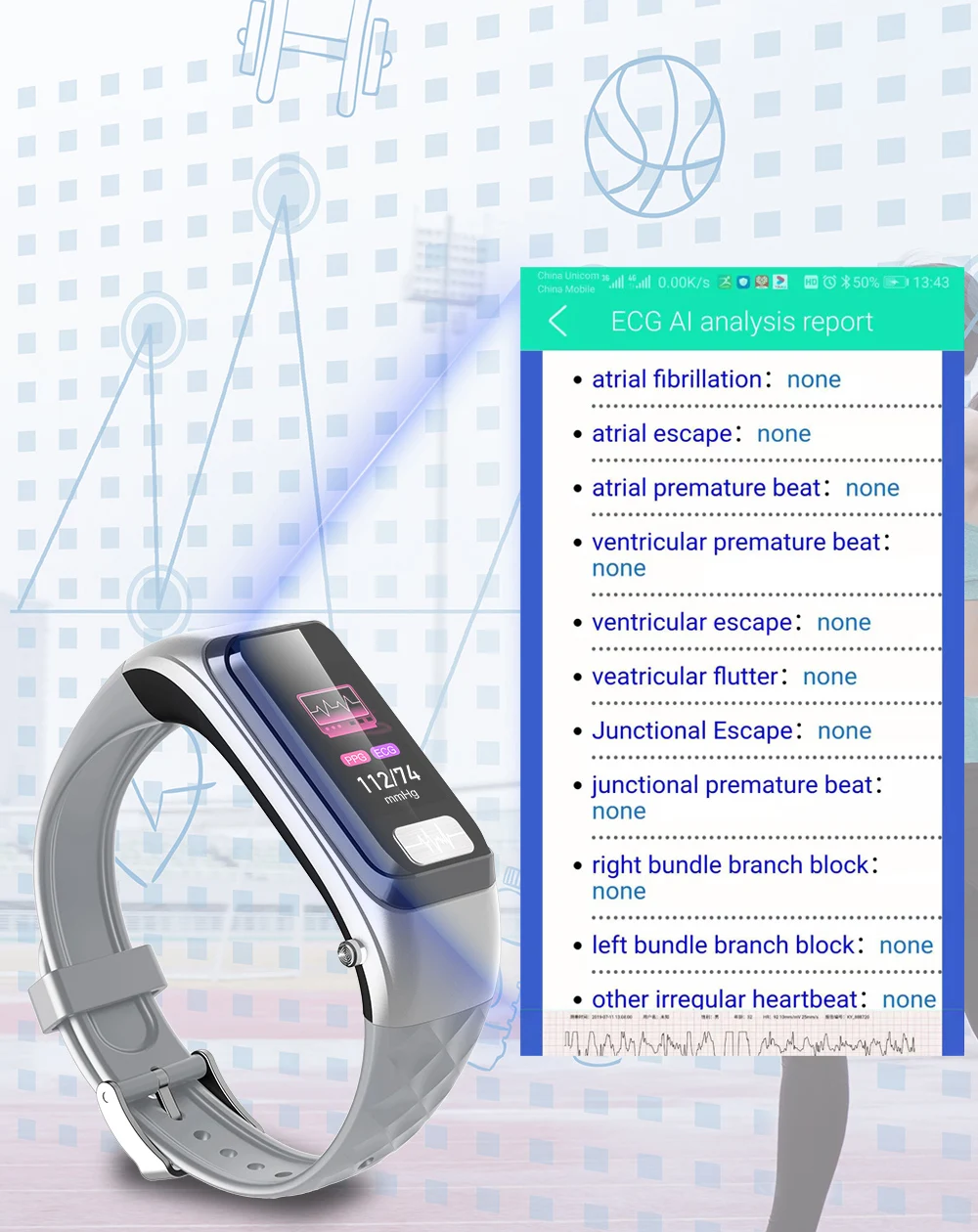 SANDA H207 Bluetooth наушники-браслет ECG+ PPG ответ телефонная гарнитура кровяное давление Muti-спортивные Смарт-часы умный Браслет