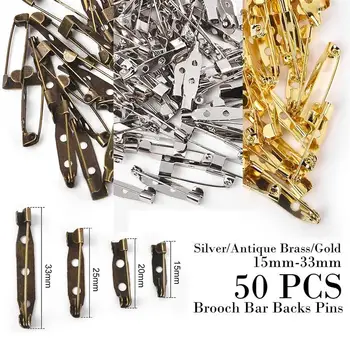 

50pc Silver Gold Antique Safety Pins DIY Sewing Tools Accessory Iron Needles Safety Pin Brooch Apparel Accessories 15/20/25/33mm