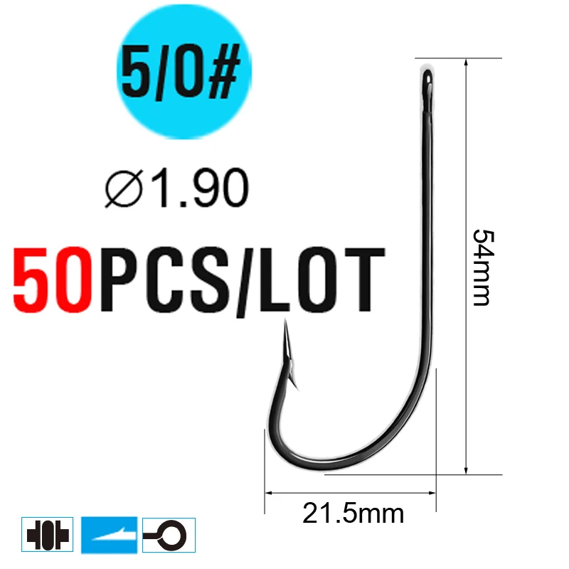 size5l0 50pcs Bimoo 50 шт. О 'Шонесси крючок кованый на суше Морской рыболовный крючок-приманка Крючки из высокоуглеродистой стали кованые дешевые цены - Цвет: size5l0 50pcs