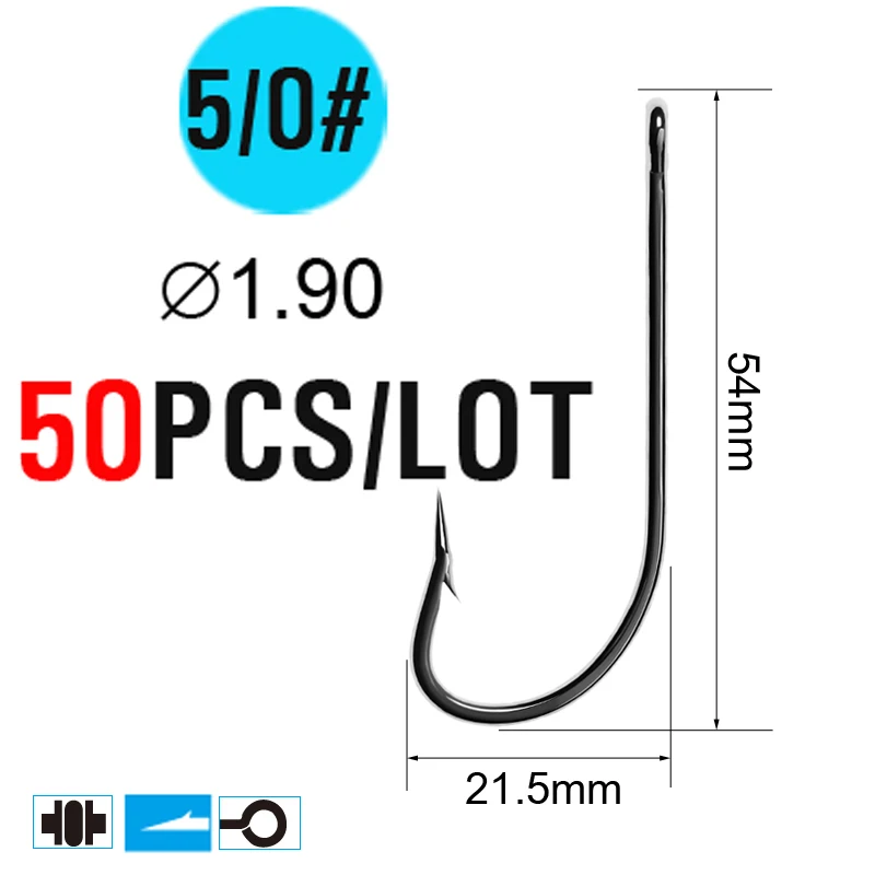 Bimoo 50 шт. О 'Шонесси крючок кованый на суше Морской рыболовный крючок-приманка Крючки из высокоуглеродистой стали кованые дешевые цены - Цвет: size5l0 50pcs