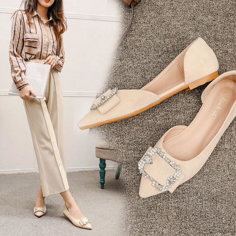 

Single Shoes Women's Tennis Red Flat Versatile Pointed-Toe Every Evening Shoes Scoop 2019 New Style Graceful Soft-Sole Low-Cut M