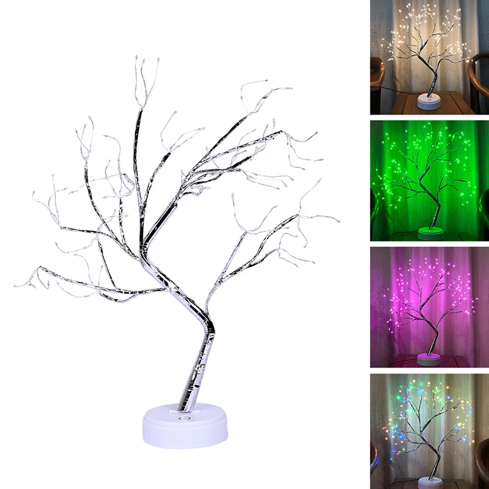 Touch Control LED Lights 108LED Simulation Tree Lights USB Tree Lights For Family Christmas Decorative LED copper Line Lights 9