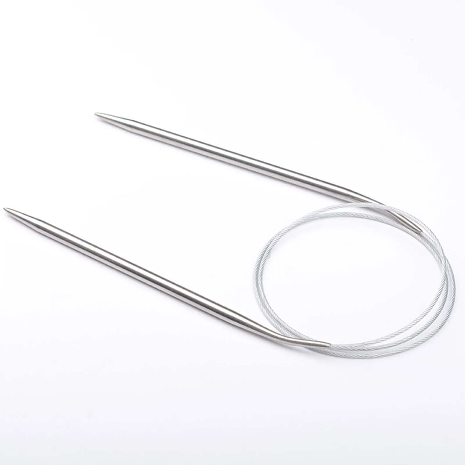 Aguja de tejer para suéter, anillo de acero inoxidable, Kits de costura Circular, herramienta de punto DIY, 43/60/80cm