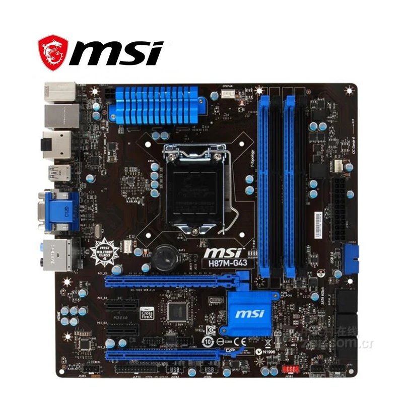 Для материнской платы MSI H87M-G43 LGA 1150 DDR3 для Intel H87 H87M десктопная материнская плата SATA