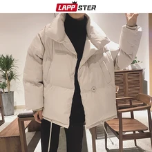LAPPSTER, мужские цветные пальто, зимняя куртка,, мужские однотонные, стиль Харадзюку, Корейская парка, ветровка, пара, дутая куртка, толстая