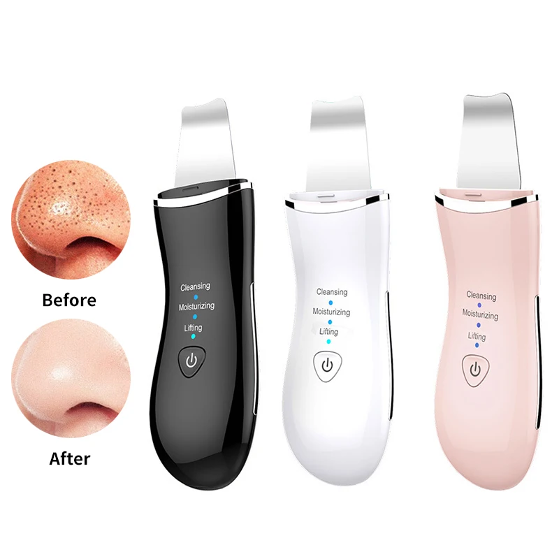 

2020 New Ultrasonic Skin Scrubber Deep Face Cleaning Machine Peeling Shovel Facial Pore Cleaner Face Skin Scrubber Lift Machine