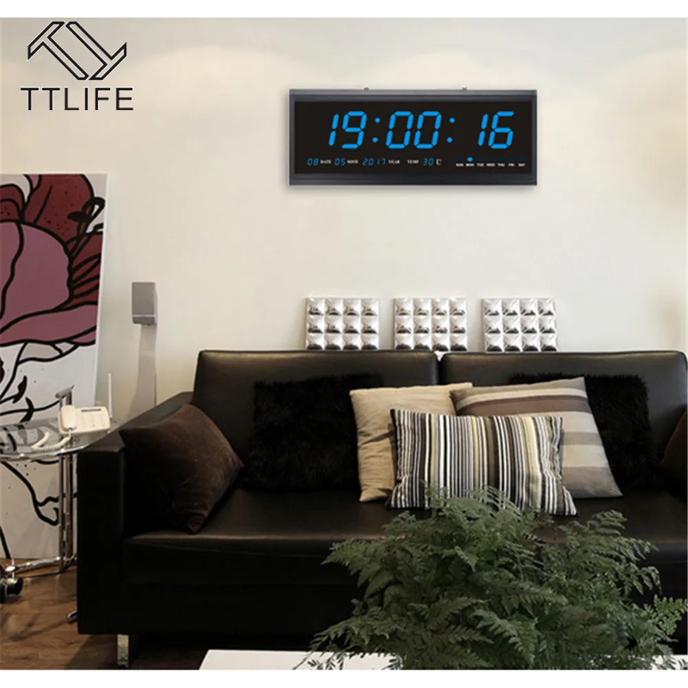 Ttlife Led Reloj De Pared Electronico Digital Calendario