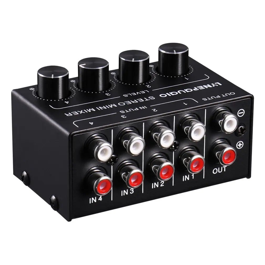 

B896 Audio Signal Mixer Professional Audio Signal Mini Stereo Four Channel Passive Mixer Outdoor Singing Mixer