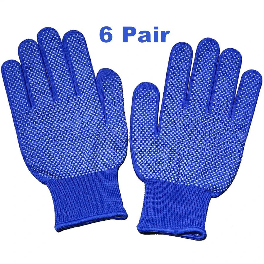 6 пар нейлоновых бисерных нескользящих перчаток дышащие износостойкие пыленепроницаемые перчатки для работы