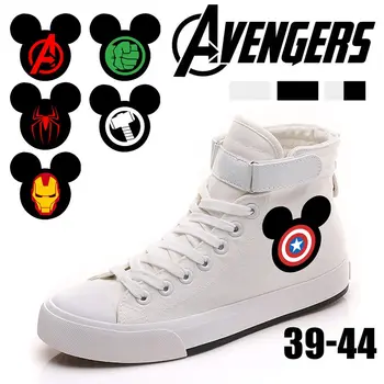 

Marvel Avengers Cartoon High Heel Canvas Shoes Sports Men With VelcroShoelace Sneekers