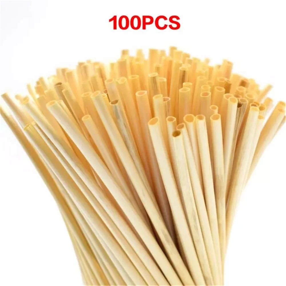 

100pcs/set Natural Wheat Straw 100% biodegradable Straws Environmentally Friendly Drinking Straw Bar Kitchen Dropshipping