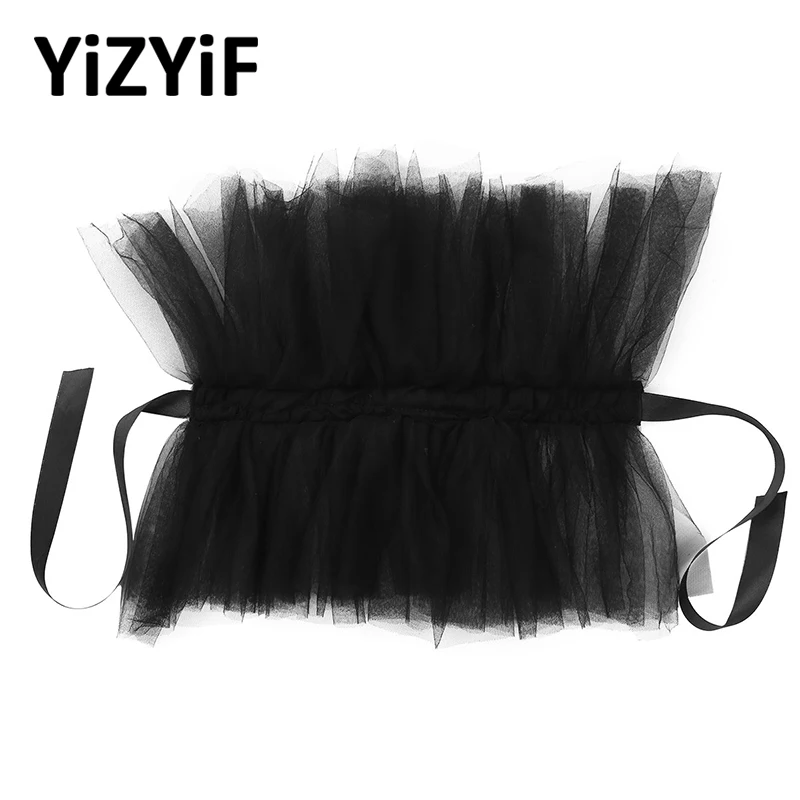 Victorian Ruffled Collar Renaissance Elizabethan Tulle Neck Choker Wrap Halloween Costume Accessories Cosplay Props |