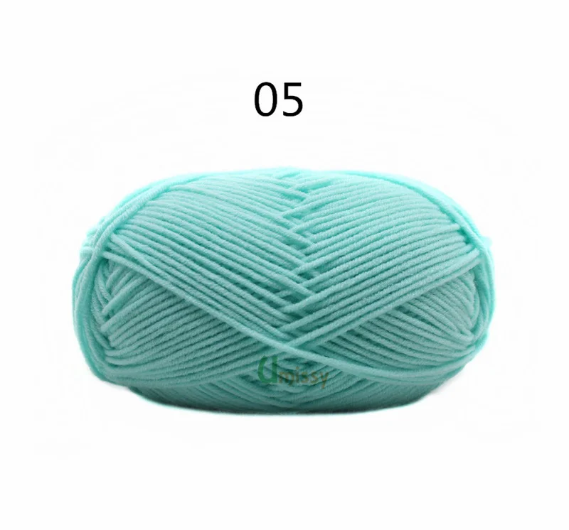 05 1pc 62 цвета хлопок Детская Пряжа молочного оттенка камвольная хлопок крючком нитки для ручного вязания шерсть линия окрашенная нить дешево - Цвет: 05 1pc