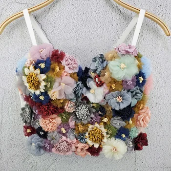 

Fashion Floral Vest Top Women Nightclub Singer Dj Ds Performance Clothing Jazz Costumes Lady Stage Outfit Pold Dance Wear DT2348
