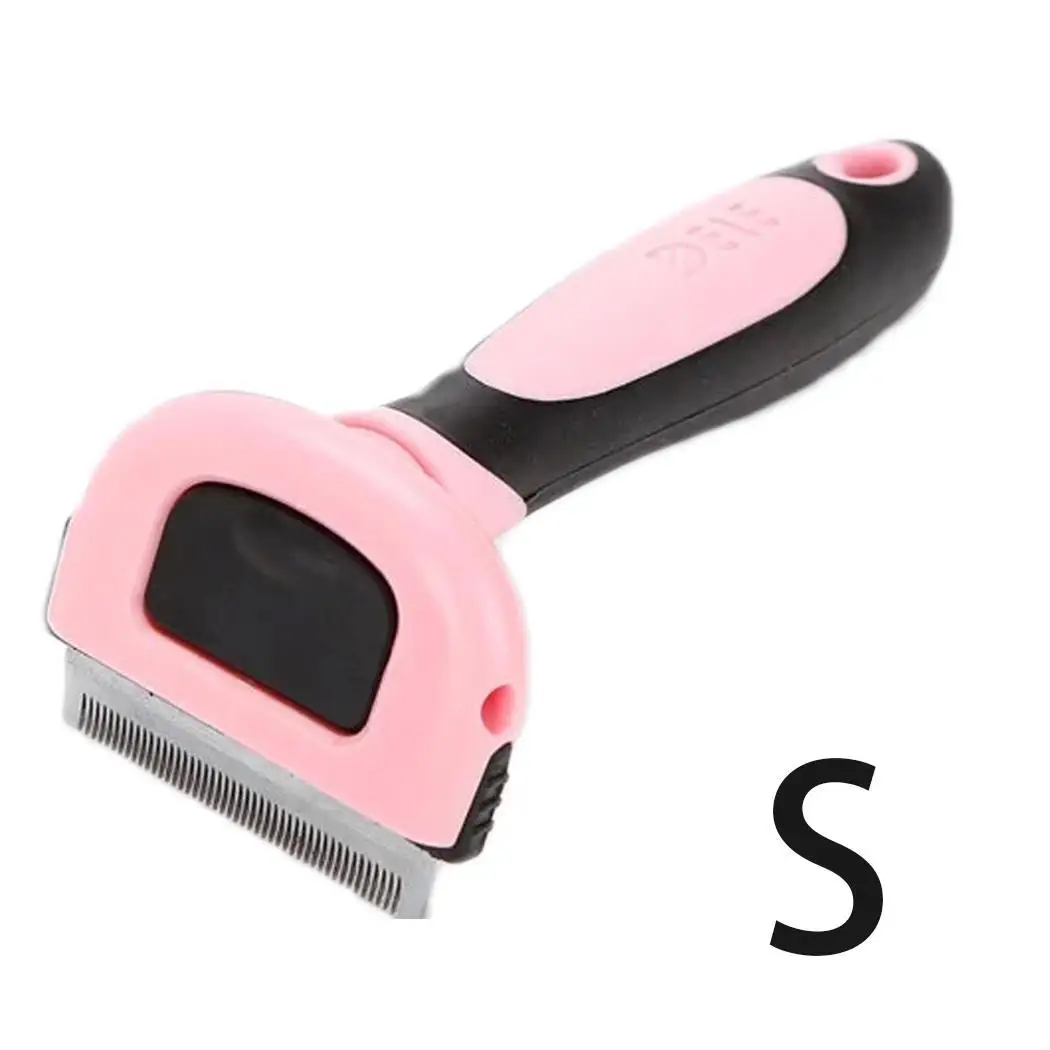 pink Расчески для домашних животных щетка для шерсти Съемная собака кошка розовый, синий домашний триммер для удаления волос инструменты уход, расчесывание 2 цвета 3 размера для домашних животных - Цвет: pink