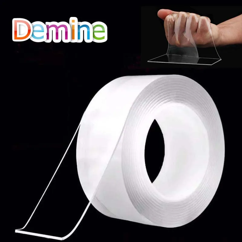 Волшебная Двухсторонняя клейкая лента прочные нано силиконовые гелевые ленты