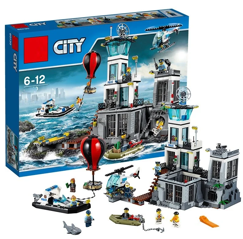 

NEW Models building toy Compatible with Legoinglys City Series 60130 815pcs Building Blocks The Prison Island toys hobbies gift
