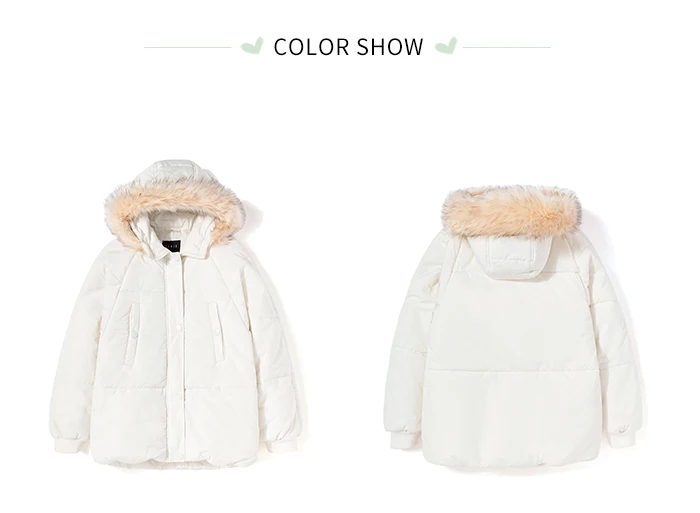 SEMIR зимняя женская куртка свободный хлопковый костюм длинный с капюшоном меховой воротник хлеб ins средней длины пальто